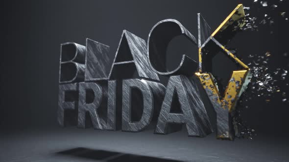 Levitating BLACK FRIDAY sign revealing its golden layer under an old coat. 4KHD