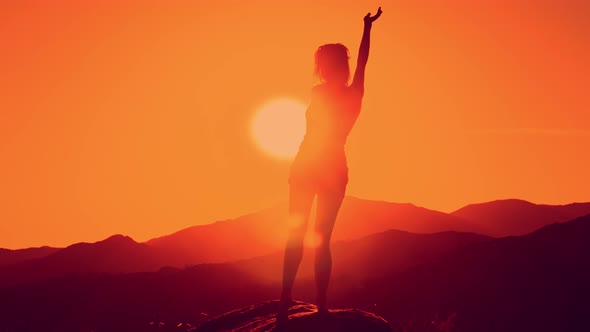 Women at the Mountain Dancing Silhouette