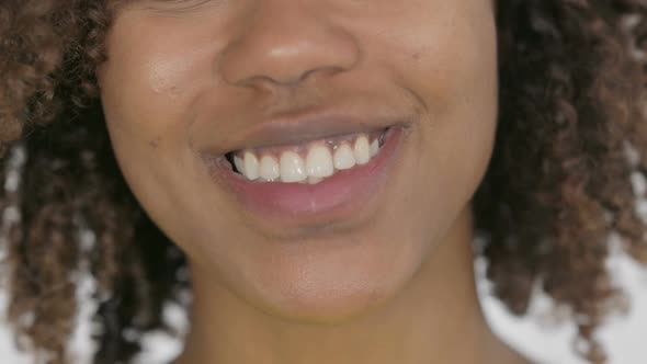 Close Up of Smiling Mouth of African Woman