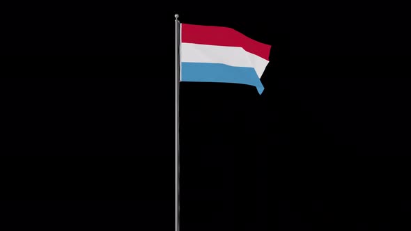 Luxembourg Flag Pole Loops With Alpha