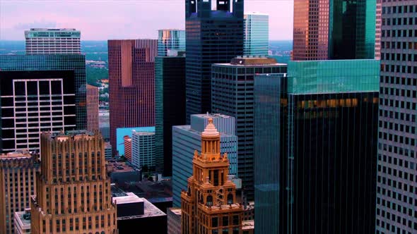 Downtown Houston cinematic drone footage