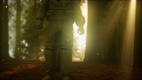 Lonely Astronaut in Dark Forest