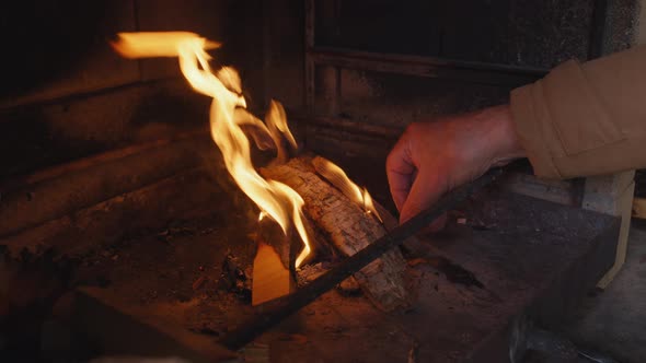 Beautiful Fire in the Fireplace