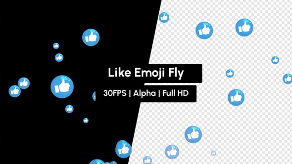 Like Shape React Emoji Fly with Alpha