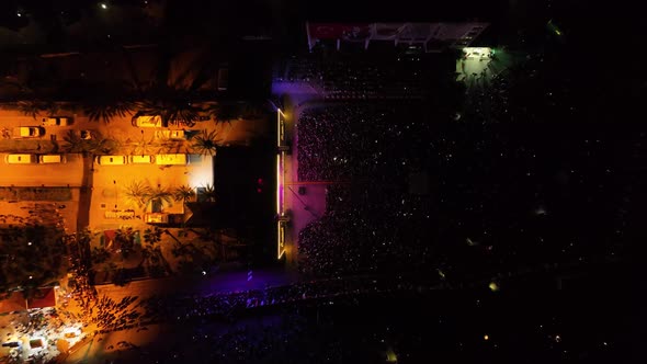 People at the consert aerial view 4 K