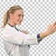 Young pretty female doctor makes selfie, Alpha Channel - VideoHive Item for Sale