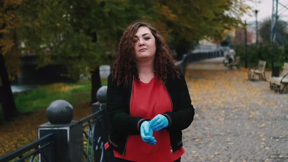 Breathe Freely Air Inhale Overweight Woman Mask