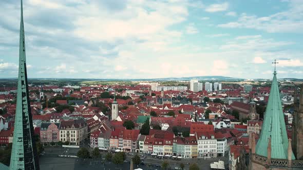 View of cityscape with church