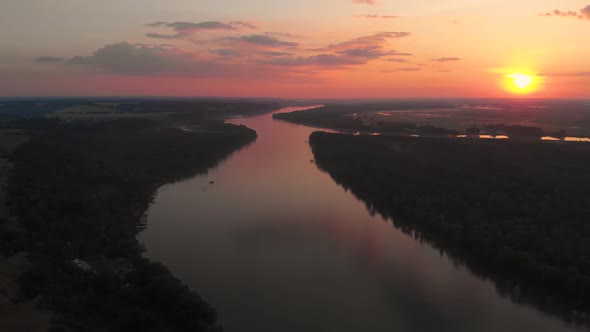 Aerial View of River Ob