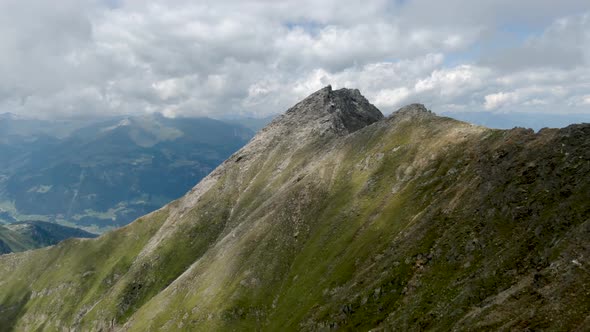 Aerial view of Alps near Zillertal in Austria.
