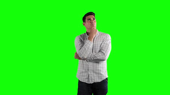 Animation of Caucasian man in a green background