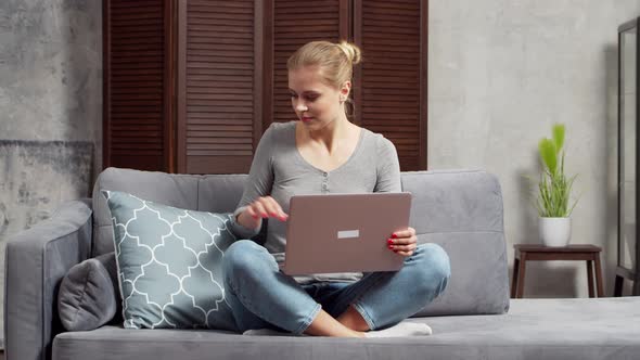 Young woman is resting at home