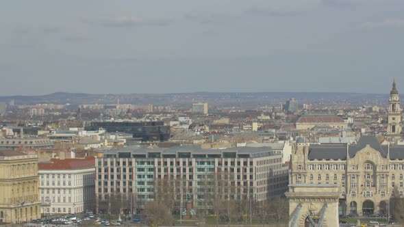 Tilt up of the Budapest Chain Bridge