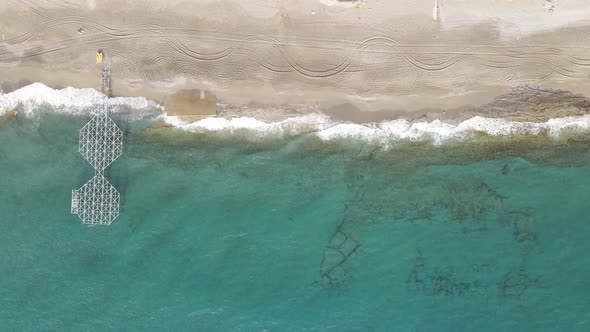 Aerial View of the Beach at the Seaside Resort Town. Turkey