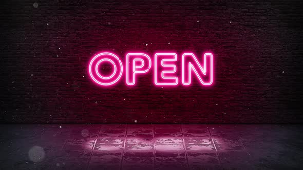 Open Neon Sign Pink