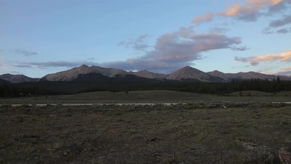 Timelapse of the sun setting on Jenkins Mountain and Grizzly Peak near Taylor Park, Colorado.