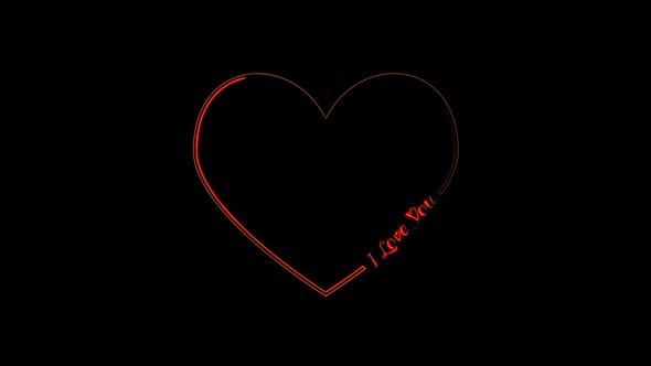 Glowing neon line heart Icon isolated on dark background. Love symbol.