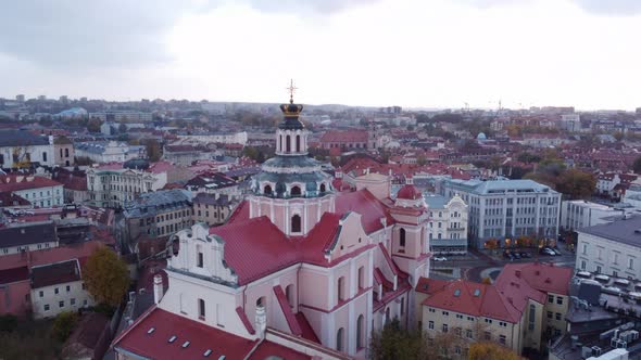 St. Casimir Church, Roman Catholic church in Vilnius' Old Town AERIAL