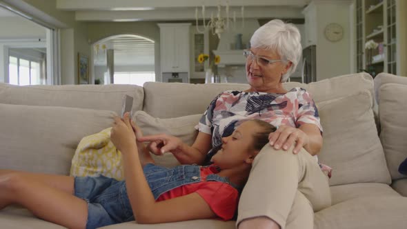 Family spending time together at home