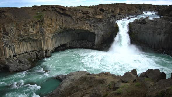 The Aldeyjarfoss Waterfall in North Iceland