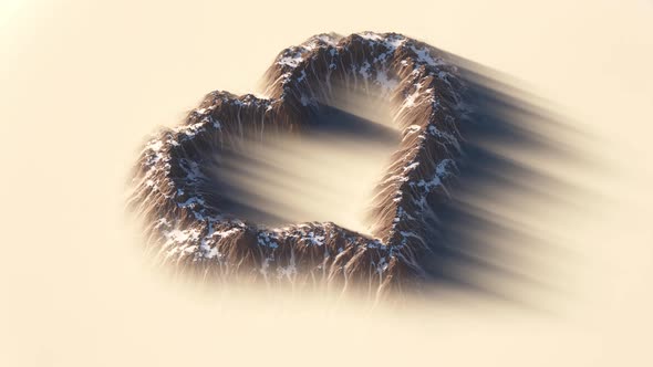 Heart Shaped Rocks Above the Fog 4k