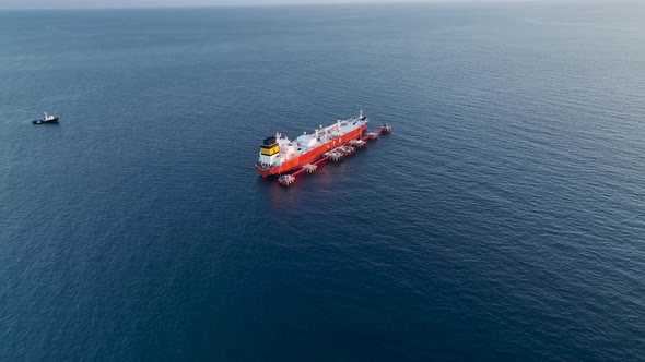 A gas tanker is at sea aerial view 4 K Turkey Alanya