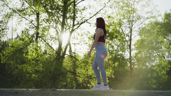 Active Lifestyle Woman Doing Morning Exercise