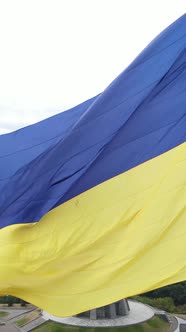 Vertical Video National Flag of Ukraine By Day