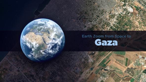 Gaza (Palestine) Earth Zoom to the City from Space