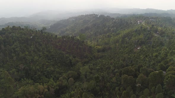 Mountain Landscape Farmlands and Village Bali Indonesia