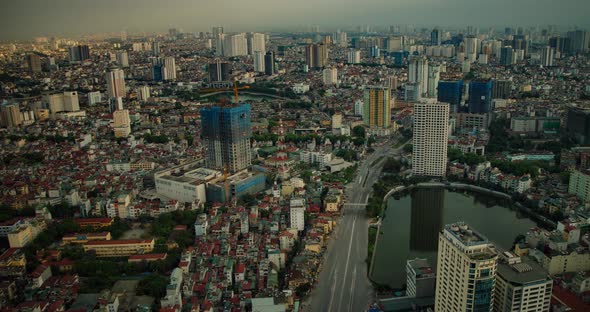 Time Lapse Looking Out Over Hanoi Vietnam