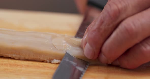 Cutting Fresh Geoduck