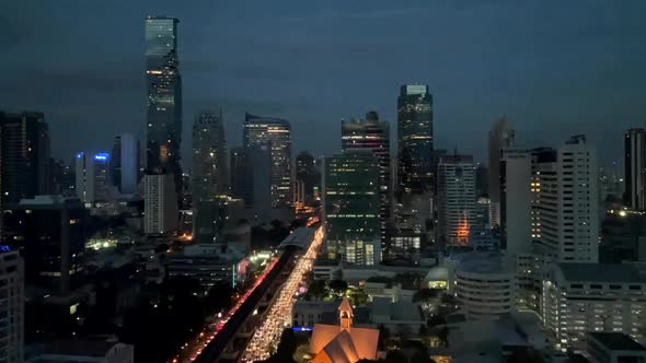 Bangkok Timelapse in Sathorn Area MahaNakhon Tower Thailand