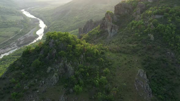 Aerial View Of Arda River In Bulgaria