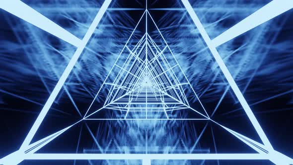 Blue Ice Triangle Tunnel Vj Loop Background 4K