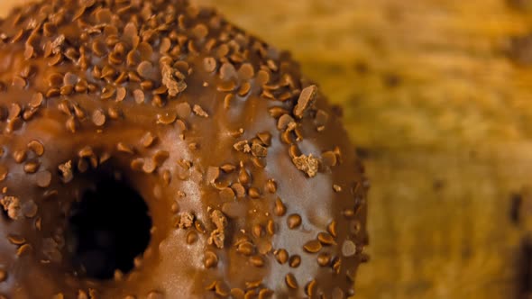 Chocolate Donuts Decorated with Chocolate Pieces