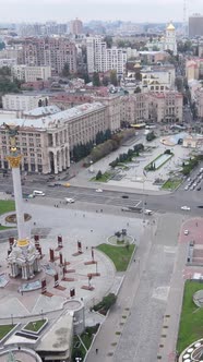 Vertical Video Kyiv Ukraine Independence Square Maidan