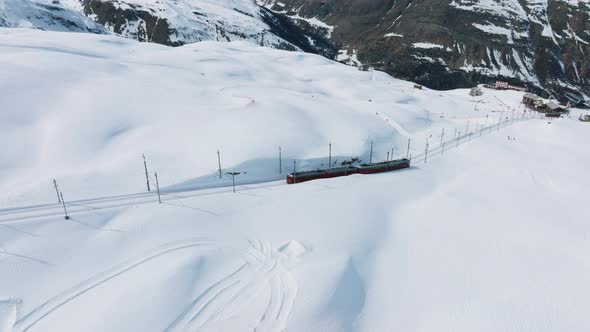 Railway Going to Gornergrat Train Station Under Breathtaking Matterhorn Zermatt