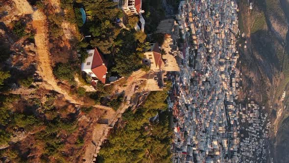 Vertical Video Alanya Castle  Alanya Kalesi Aerial View