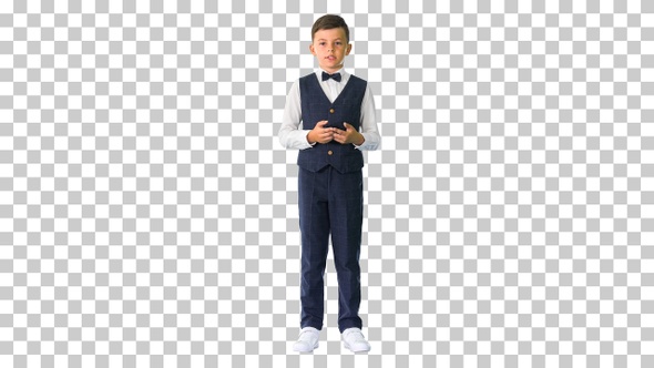 Little boy in a bow tie and waistcoat, Alpha Channel