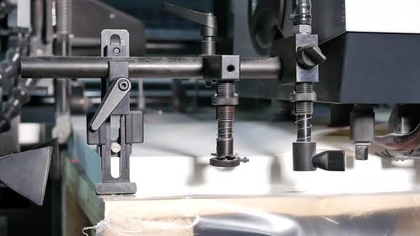 Industrial process of making envelopes in a factory