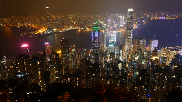 Beautiful building and architecture around Hong kong city skyline