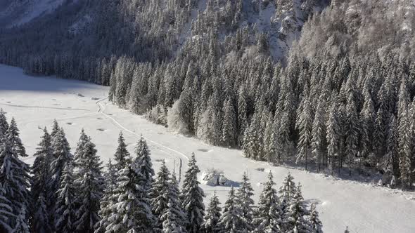 Winter landscape in the Italian Alps, Friuli Venezia Giulia