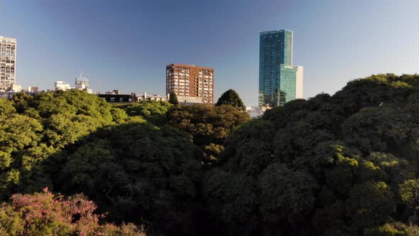 Aerial View of the Skyline of Retiro Neighborhood in Buenos Aires, Argentina