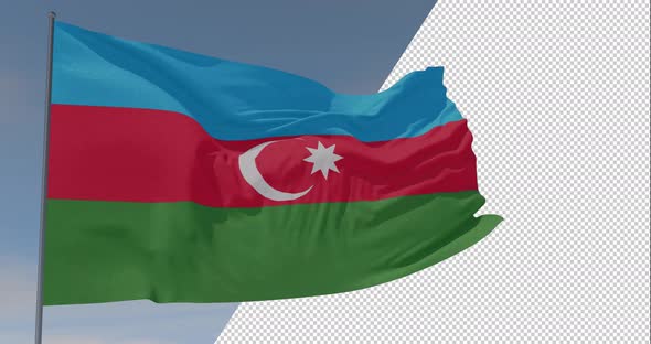 flag Azerbaijan patriotism national freedom, seamless loop, alpha channel