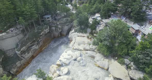 Aerial View of Surya Kund Gangotri Temple in India