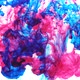 Series of blue and pink ink drops falling into the water and slowly dissolve - VideoHive Item for Sale