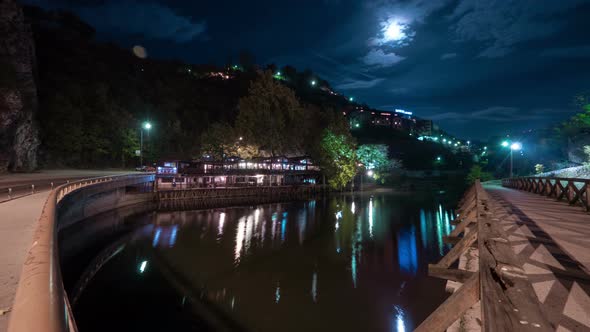 Night timelapse of Miljacka River