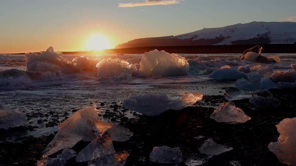 Iceland Black Sand Beach Icebergs