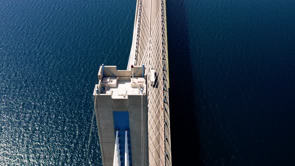 Drone View of Rio  Antirio Bridge